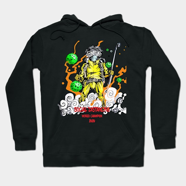 SOCIAL DISTANCING WORLD CHAMPION Hoodie by Conan Clothing